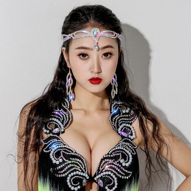 Belly dance performance forehead decoration Latin dance competition performance forehead decoration Eastern dance classic eyebro