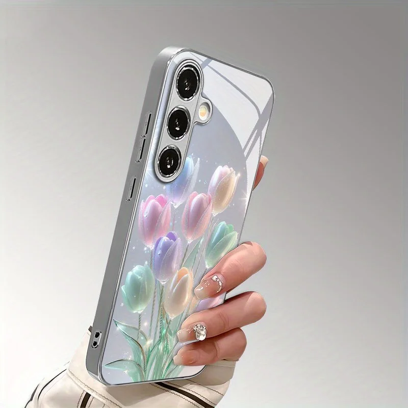 Luxury Champagne Gold Embossed Floral Phone Case for Samsung Galaxy S26/S25/S24/S23 Ultra /S22 Ultra/S20 Ultra/56/A72/A73 5G