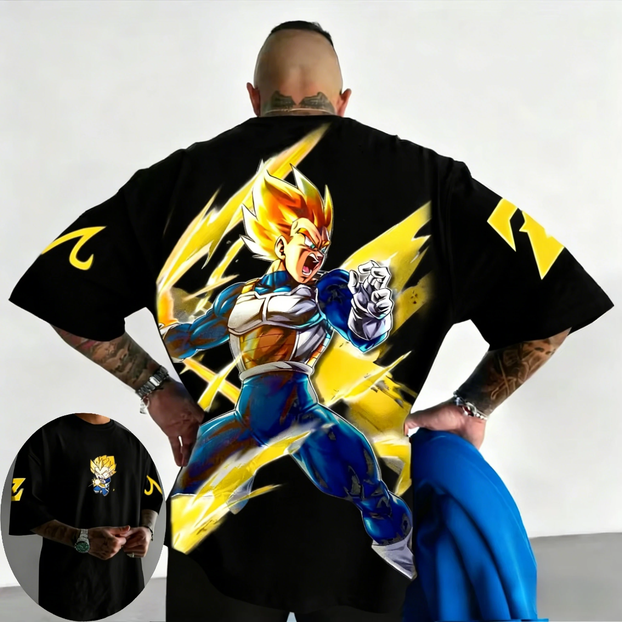 Dragon Ball Anime Baumwoll-T-Shirt 2026 Sommer Neu Vegeta Bedruckt Herren und Damen Street Hip Hop Locker Lässiges Kurzarm-Oberteil