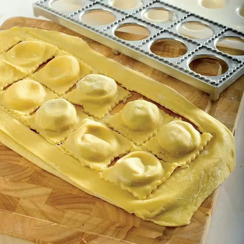 Ravioli Mold Extra Large Square Ravioli Tray Press With 12 Cavities Pasta Maker Kit For Italian Raviolis Dumplings Wontons