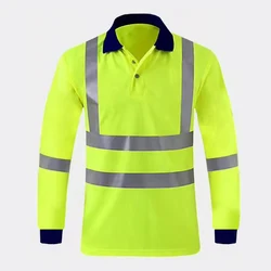 Reflective T-Shirt Safety Vest for Men with Reflection Tapes Work Vest Fluorescent Yellow Workwear Vest 
