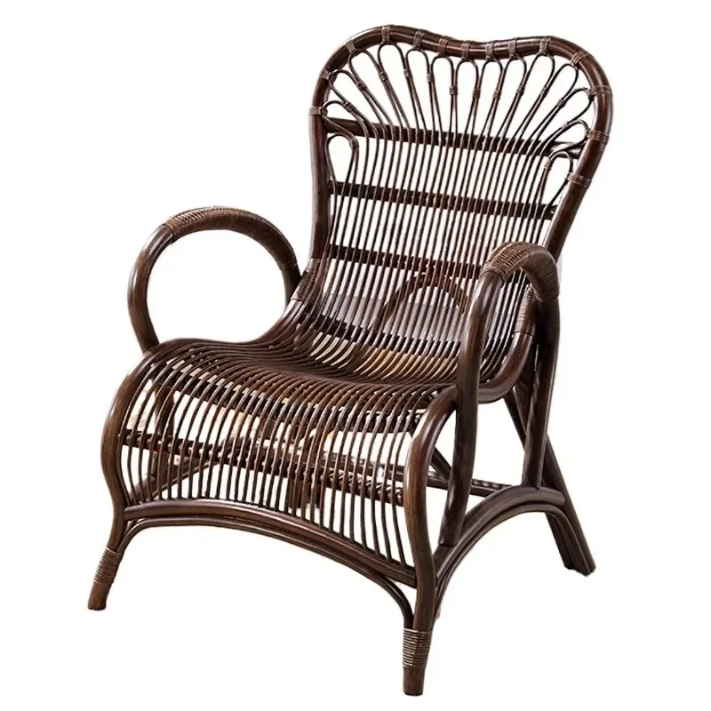 

Balcony natural rattan chair, backrest chair, household chair, backrest rattan chair