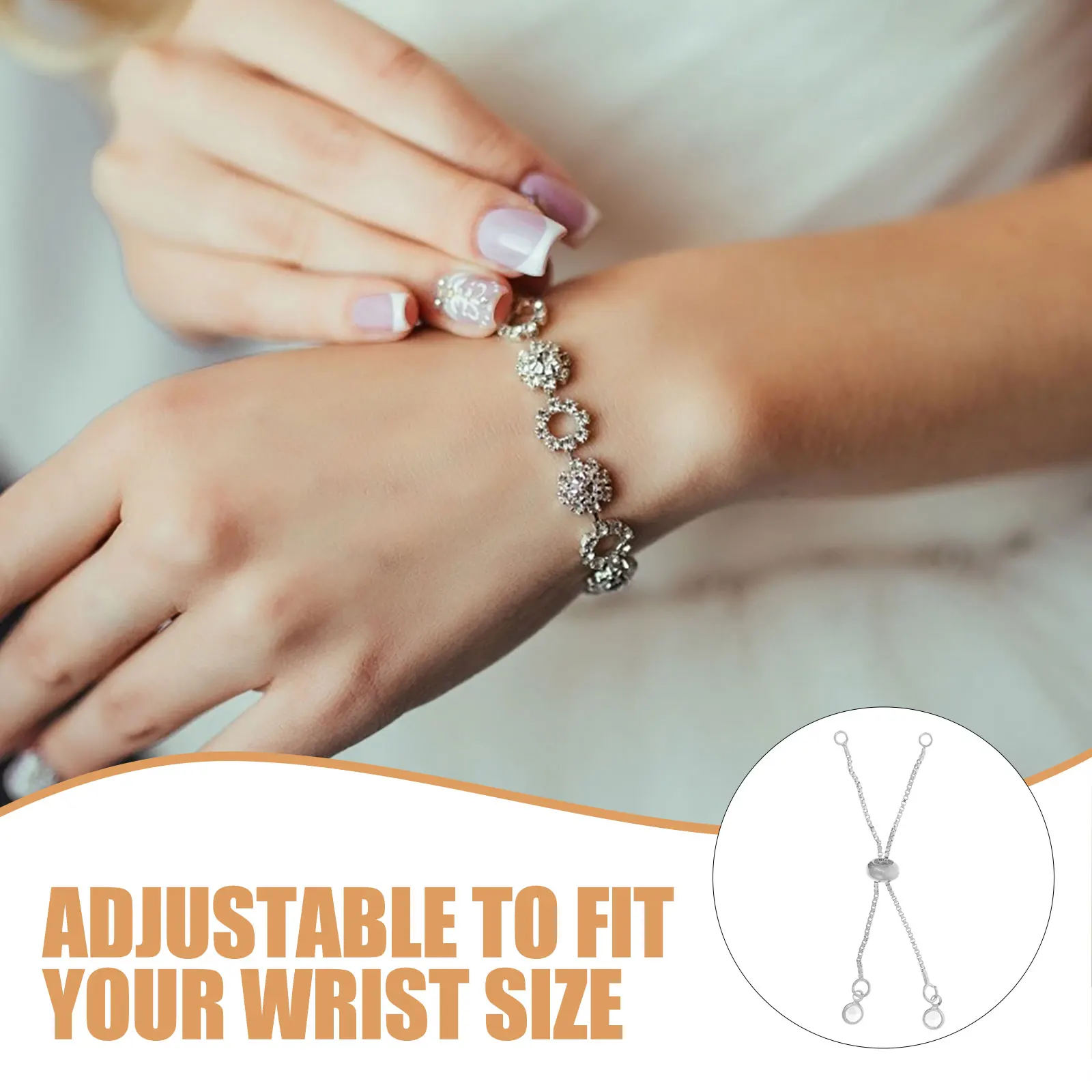 

5Pcs Bracelet Extension Chains Adjustable Slider Jewelry Making Accessories