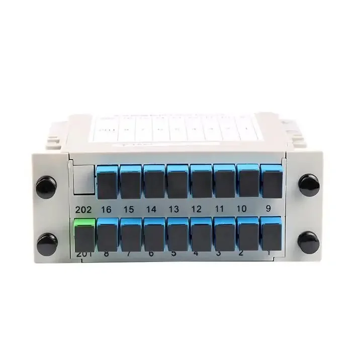 5/10pcs 1x16 SC UPC / SC APC PLC Splitter LGX Box Cassette Card Inserting SC/UPC  Module 16 Ports Fiber Optical PLC Splitter