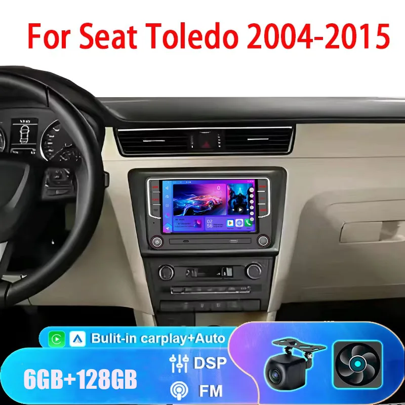 

7''4+64GB Android Auto Car Radio Multimedia Player Carplay For Seat Toledo (2004-2015) WIFI GPS BT