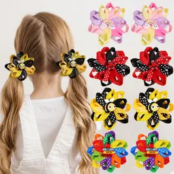 2Pcs Ribbon Flower Hairpin Girls Back To School Hair Clips For Girls Handmade Princess Floral Barrettes New Headwear