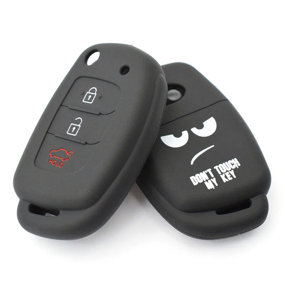 3 Buttons Remote Key Case For Hyundai Creta i10 i20 Tucson Elantra Santa Fe Silicone Key Fob Shell Cover 2016 2017 2018 2019