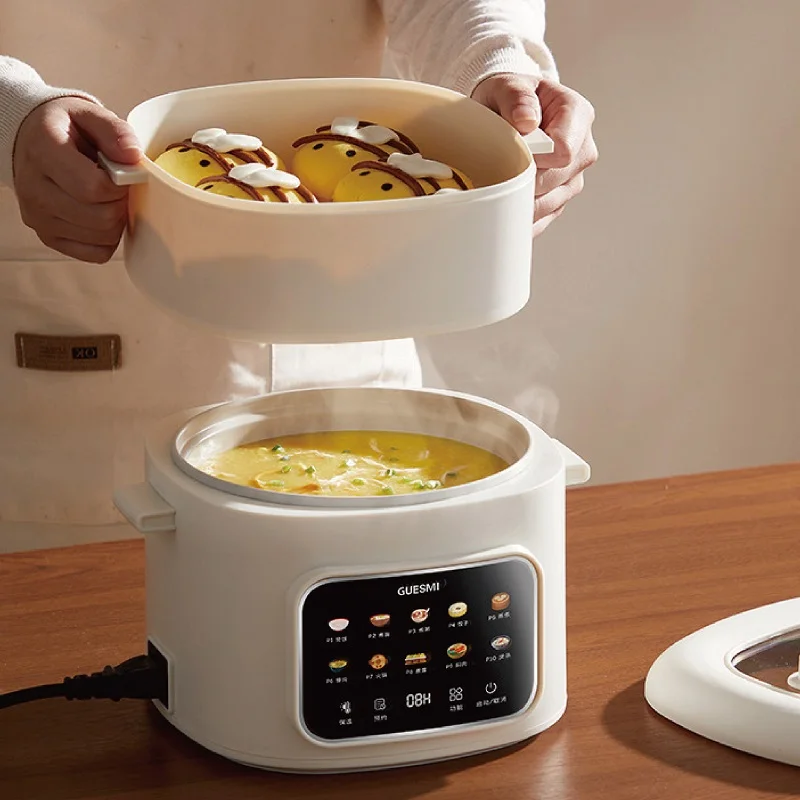 220V Smart Electric Cooking Pot Reservation Rice Cooker Non-stick Electric Frying Pan Dormitory Multi-function Pot Hot Pot 1.6L