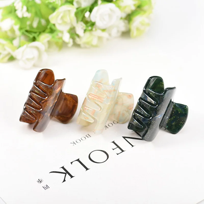 1 PC 2024 New High Quality Vintage Girls Small Hairpins Acetate Sheet Acrylic Crab Hair Claw Clips For Women Shark Accessories