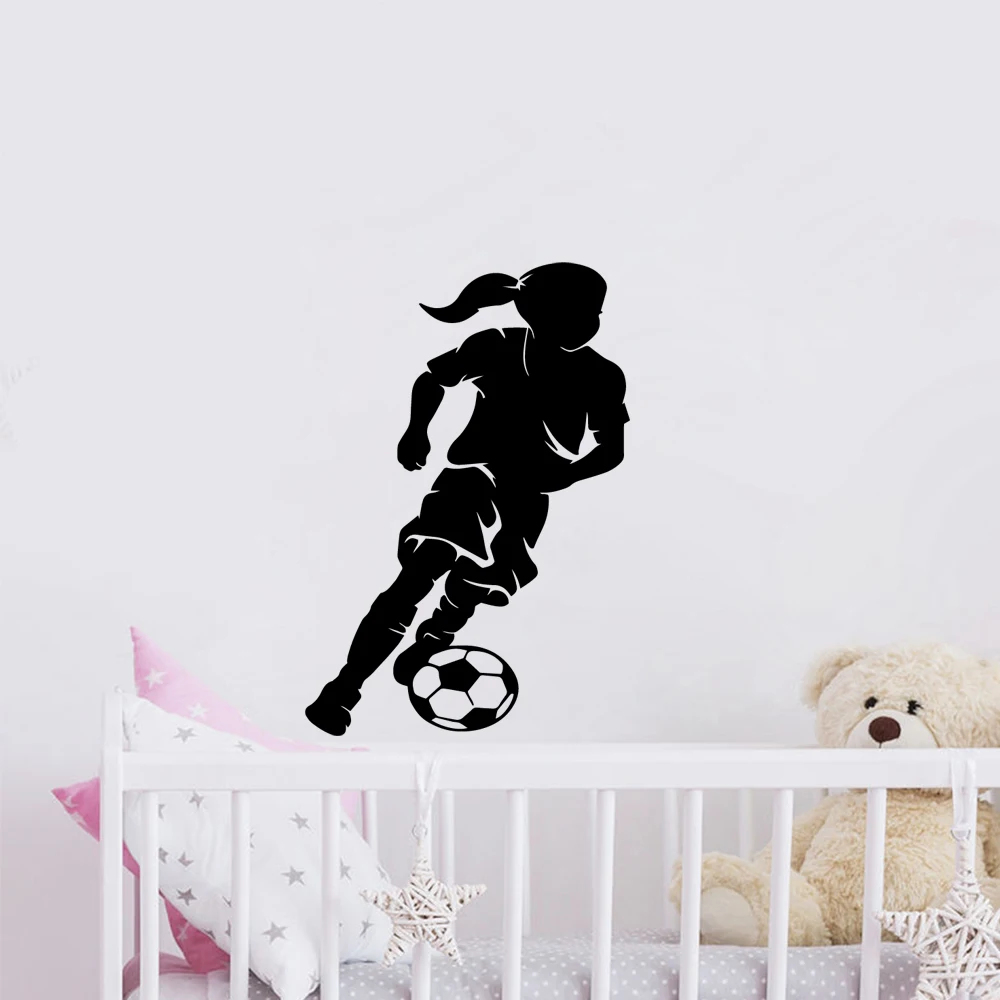 1 pc Handsome lady kicks the ball Wallpaper Decal Living Room Removable Mural For bedrooms Decoration Creative Stickers