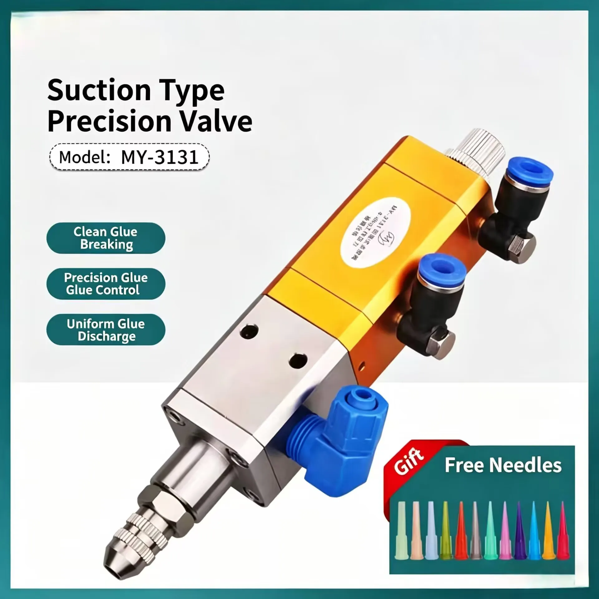 Industrial High Flow Single Liquid Dispensing Valve Silicone UV Gel Valve Precision Back-Suction Adjustable Dispenser