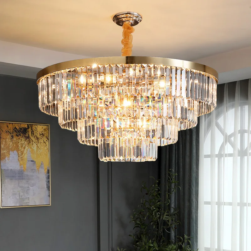 LED Luxury Crystal Chandelier Ceiling Lamp for Bedroom Living Room Kitchen Island Elegant Hanging Home Decor Luminaires