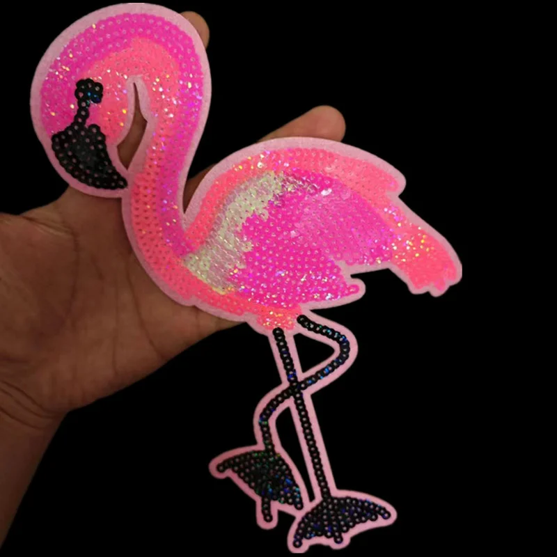 Animal Sequins Flamingo Can Be Sewn Or Iron On Patches For Clothing Decorative For Hat Backpack And More Sewing Decorative