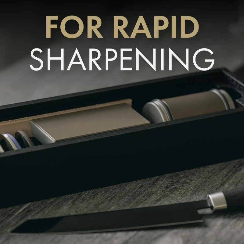 Rolling Knife Sharpener - Kitchen Knife Sharpener for Razor Sharp Edges Made in Germany - Easy Knife Sharpening Kit