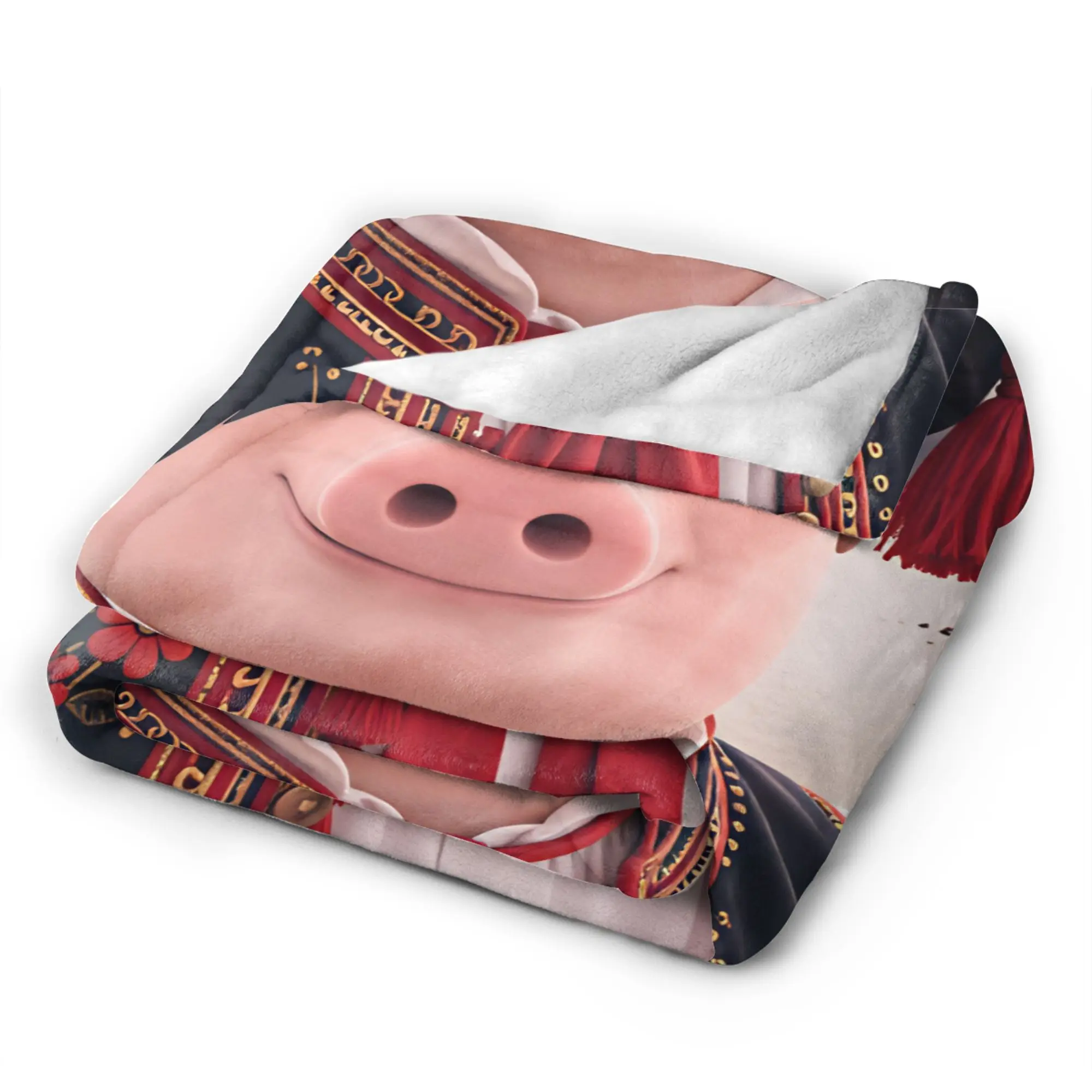 Warm Comfy Throw Blanket Travel John Pork is Calling Blanket  Flannel Bedspread For Living Room Pattern Sofa Bed Cover