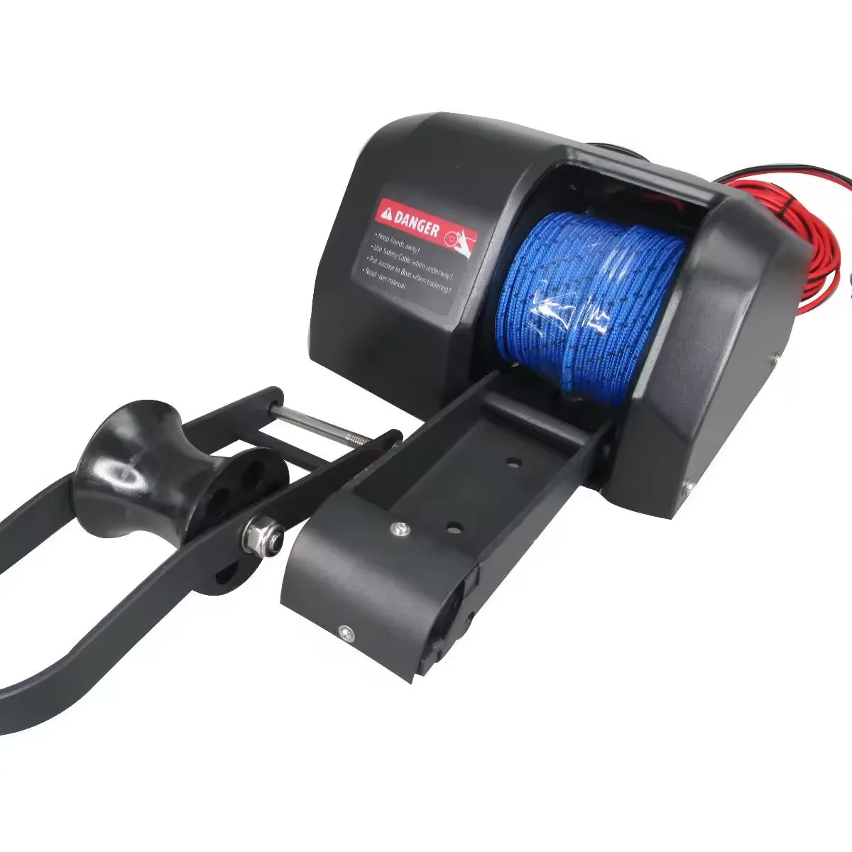 Cabrestante de anclaje eléctrico con caja de plástico resistente para RV, barco, Kayak, acoplamiento marino, equipo de elevación y tracción