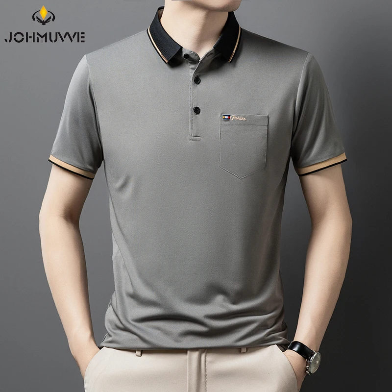 New Men's Casual and Fashionable Embroidered Short Sleeved Polo Shirt Comfortable Breathable and Versatile Summer Top