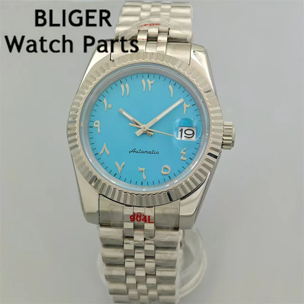 BLIGER 36mm/39mm Men's Watches NH35 Automatic Mechanical Movement Watches  Arabic Letter Numerals Dial Sapphire Crystal