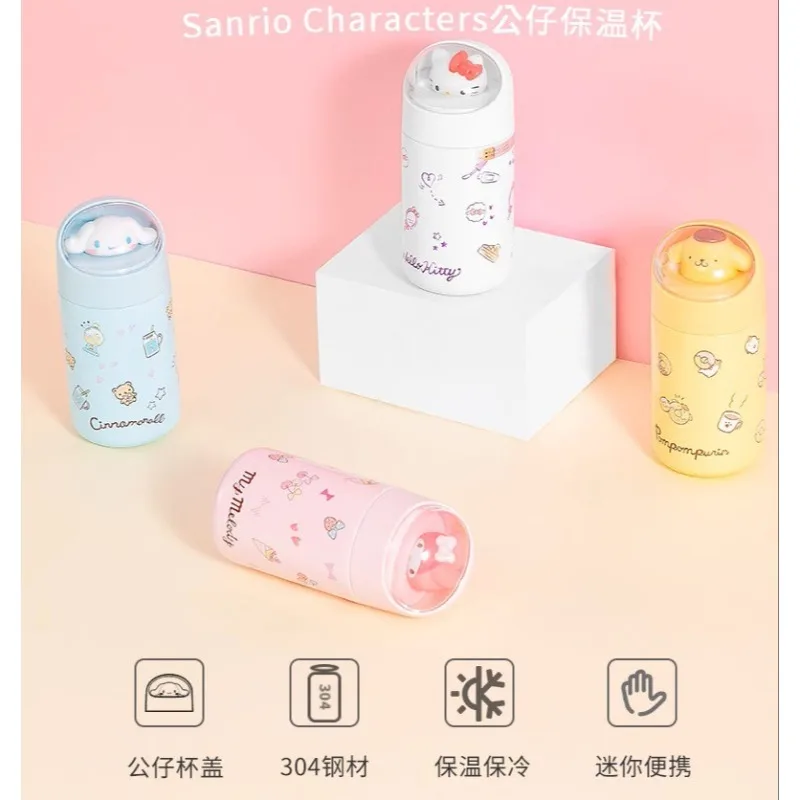 

Hello Kitty Kuromi Sanrio 280 мл милый изолированный стакан для девочек, студенческий портативный термос, компактный размер, удобный для переноски