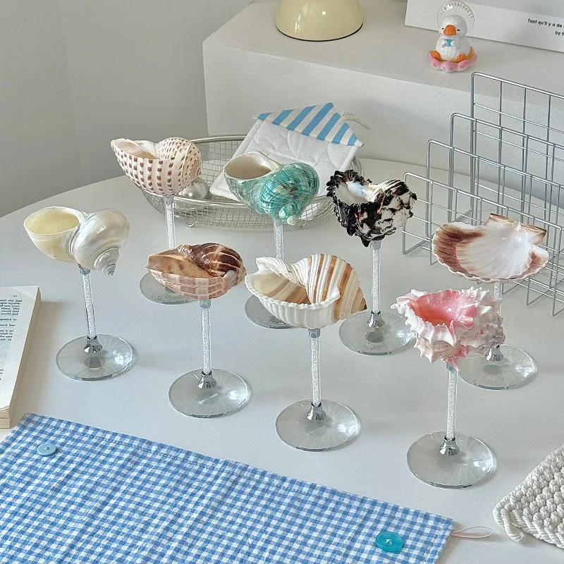 

Light Luxury Natural Conch Shell Cup Bar Cocktail Whiskey Brandy Champagne Red Wine Cup Wedding Toast Cup Home Decoration