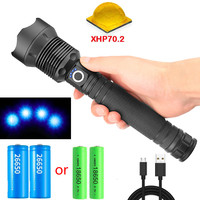 90000 Lumens LED Flashlight XHP70.2 USB Zoomable 3 Mode Torch XHP70 XHP50 18650 26650 Waterproof Rechargeable Battery Flashlight