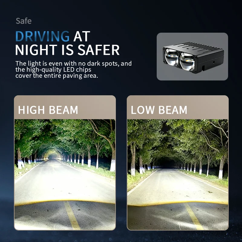 Waterproof LED Car Grille Light Motorcycle Spot Auxiliary Lamp High Brightness With Adjustable Mount Bracket Universal