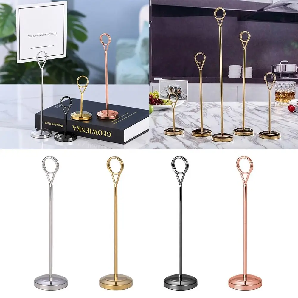 Creative Stainless Steel Round Photo Clip Place Card Holder Table Number Holder Note Clamp Paper Stand Birthday Wedding Party