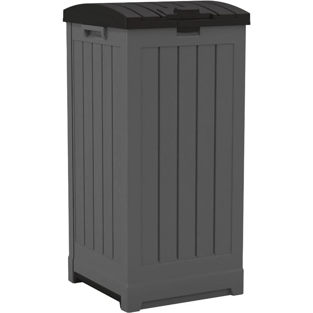 

39 Gallon Yard Waste Bin, Latching Lid, Liquid Tray, Handles and Trash Bag Holder, Yard Waste Bin