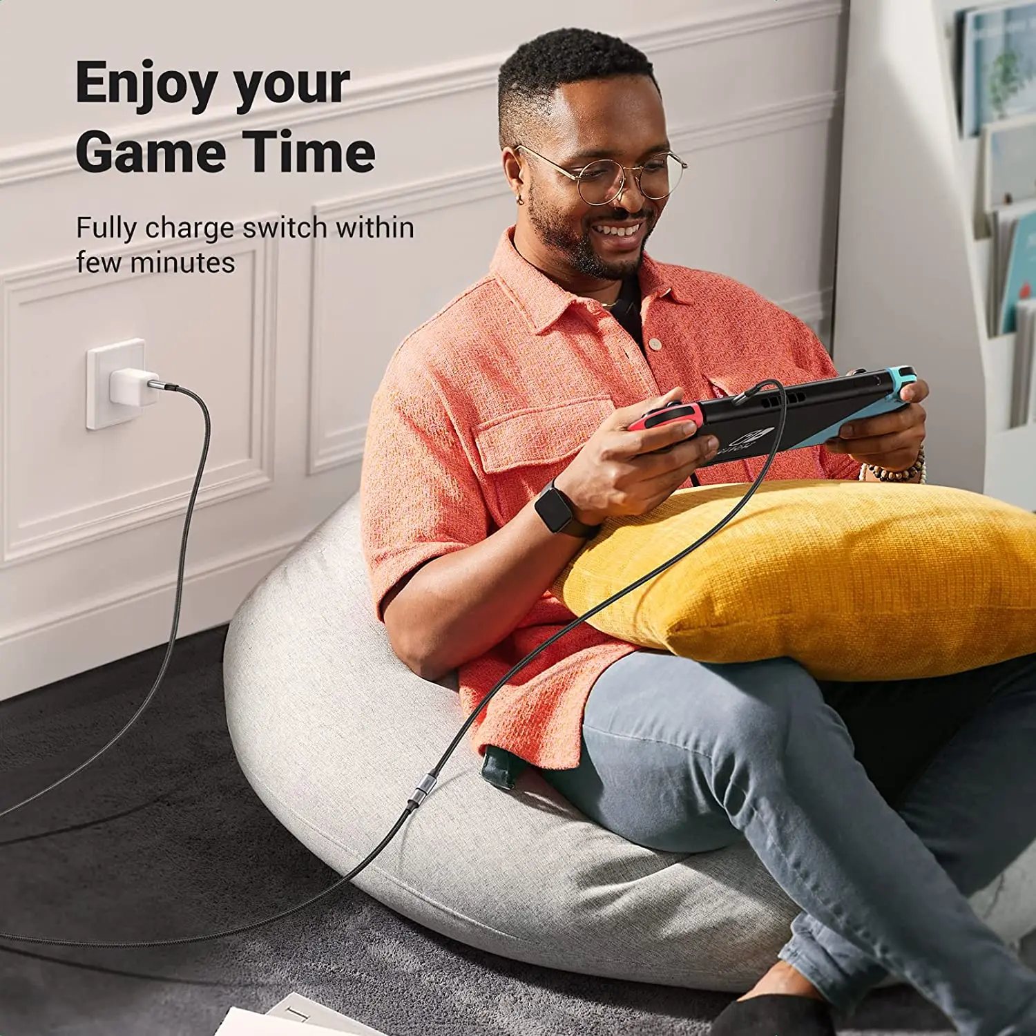 UGREEN USB C تمديد كابل 100 واط شحن 10 جيجابت في الثانية نقل كابل USB C 3.2 موسع النايلون مضفر