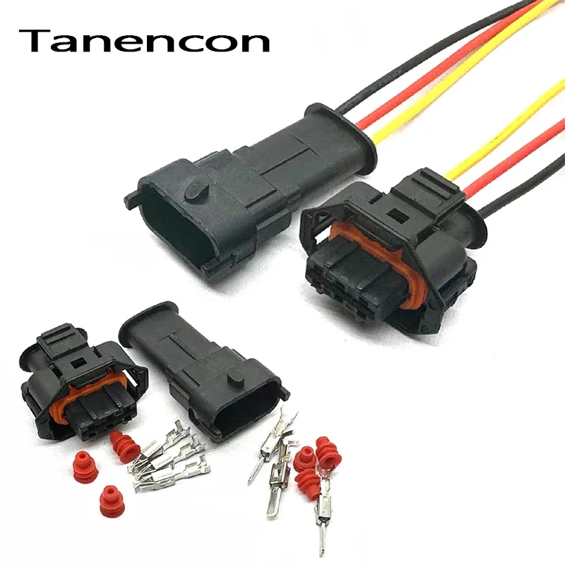 1 Set 3 Pin Automotive MAP Sensor Plug 1928403966 1928300599 Diesel Injection Pump Plug 3.5mm Crankshaft Connector for Bosch