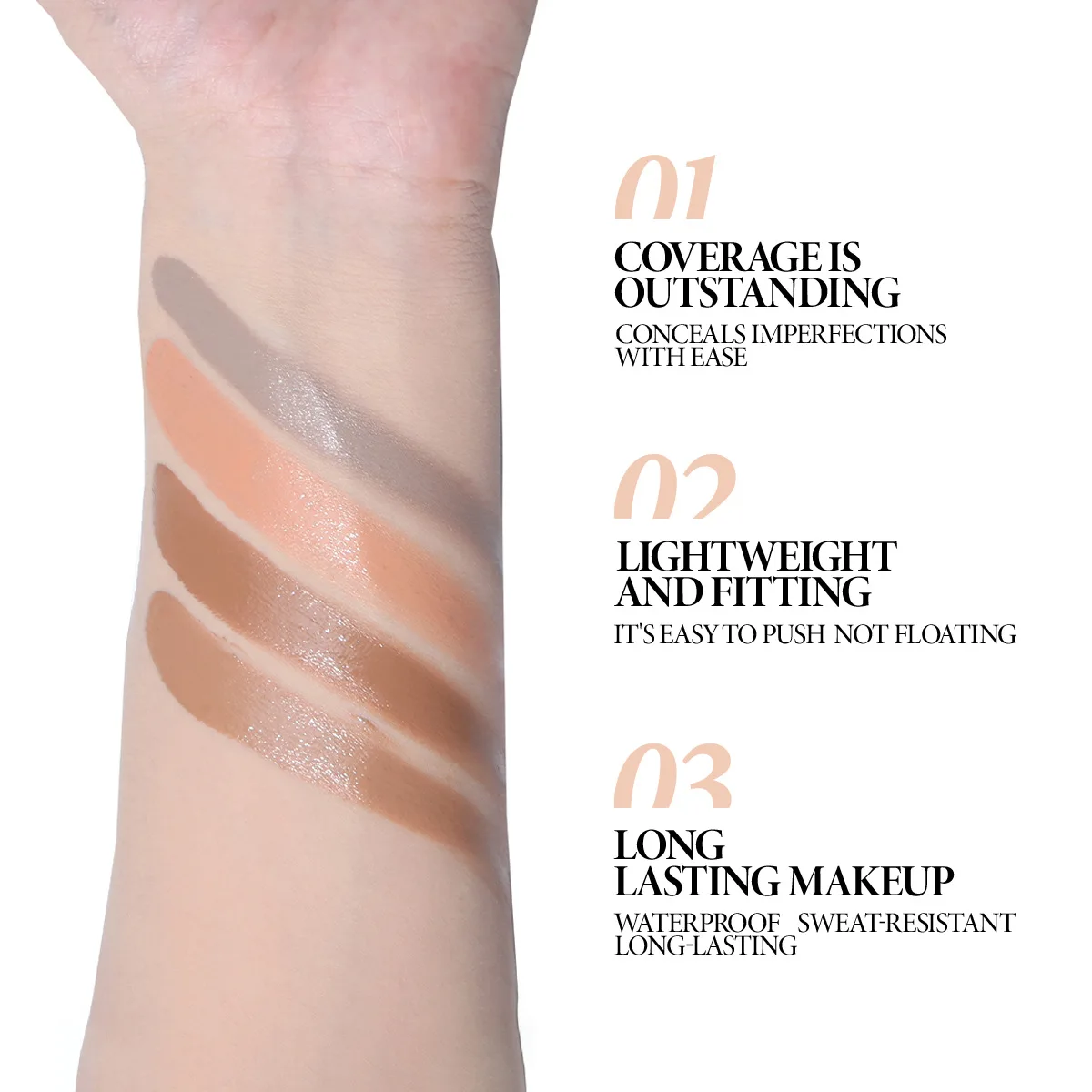 MAFFICK Clear Multi-Effect 4-Color Concealer is waterproof and naturally long-lasting brightening delicate conceal dark circles