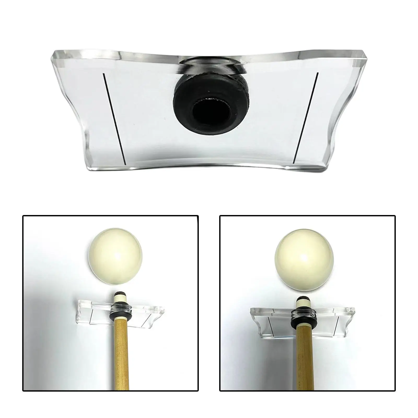 Billiard Pool Cue Bridge Head Acrylic Dribbling Practice Sighting Tool Accessory