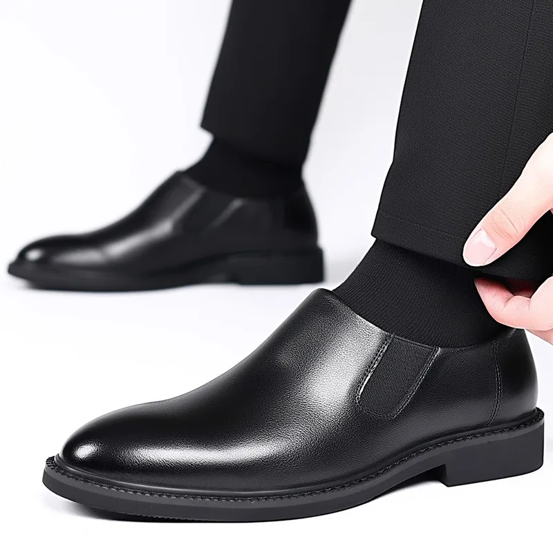 2026 Summer Autumn New Dress Shoes for Man Solid Color Business Casual Leather Shoes Male Fashion Work  Driving Shoe Man