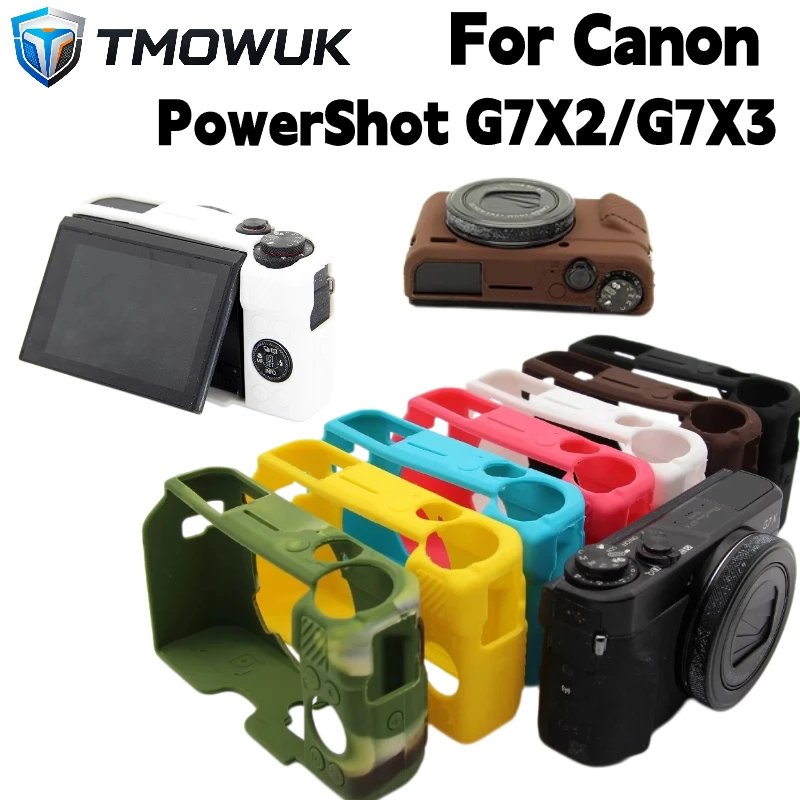 For Canon G7X2/G7X3 G7X Mark II Mark III Camera Silicone Cover Anti-Slip Wear Resistant Protective Sleeve With Lens Cleaning Pen
