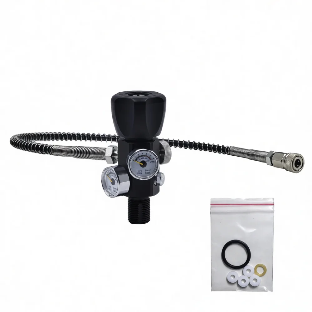Pneumatic Tank Filling Valve Hose Set Thread 5 8 18UNF Industrial Gas Control Component For Efficient Cylinder Regulation