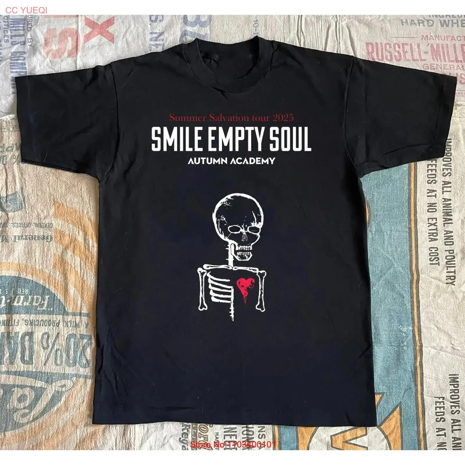 T-shirt Smile Empty Soul Summer Salvation Tour 2025 Noir Taille S à 5XL AL908 vintage Lavé Confortable Élégant Homme Doux
