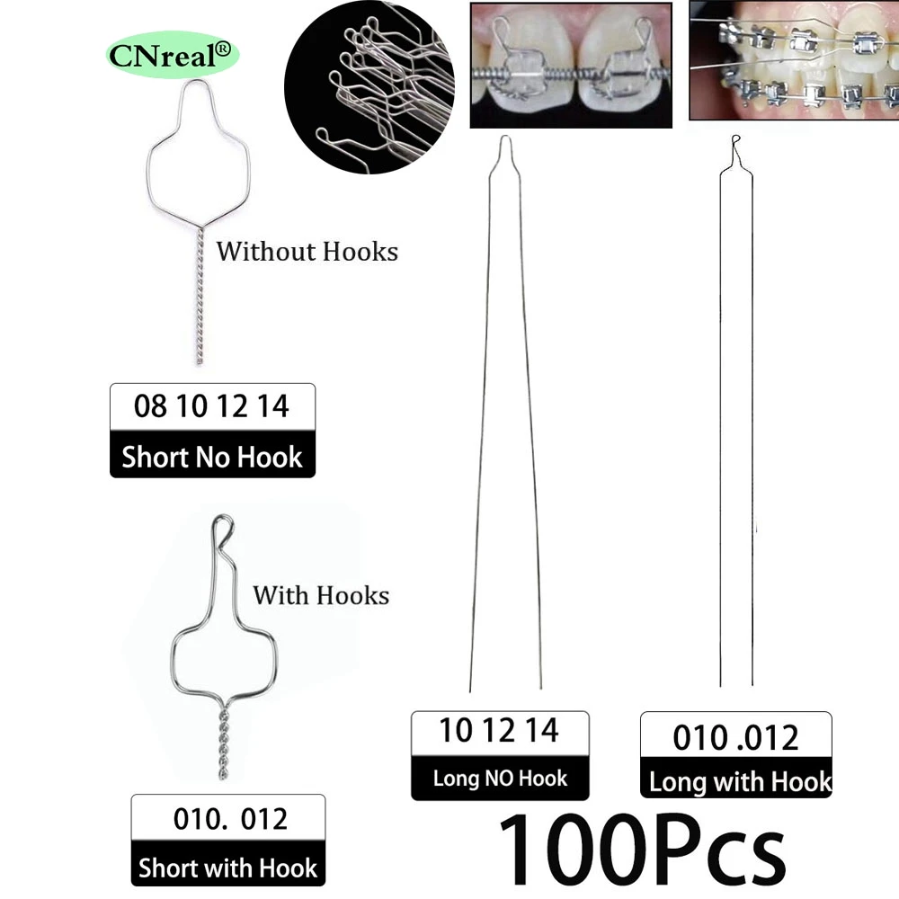 100 sztuk/paczka dentystyczny ortodontyczny drut preformowany Kobayashi do noszenia jako długie lub krótkie stomatologia ortodontyczna metalowa