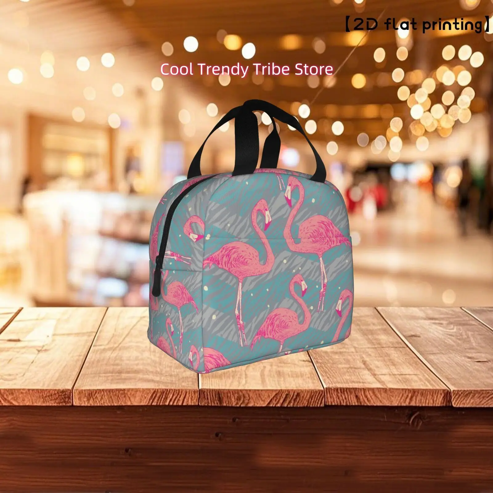 1pc 1pcs Flamingo Print Cooler Bag - Portable Reusable Lunch Box Holder Suitable for Office, Outdoor, Beach  - Non-Foo