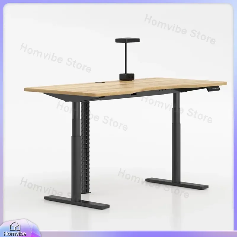 Modern Height Adjustable Computer Desk Ergonomic Standing Desk with Advanced Control Panel Steel Frame Desktop for