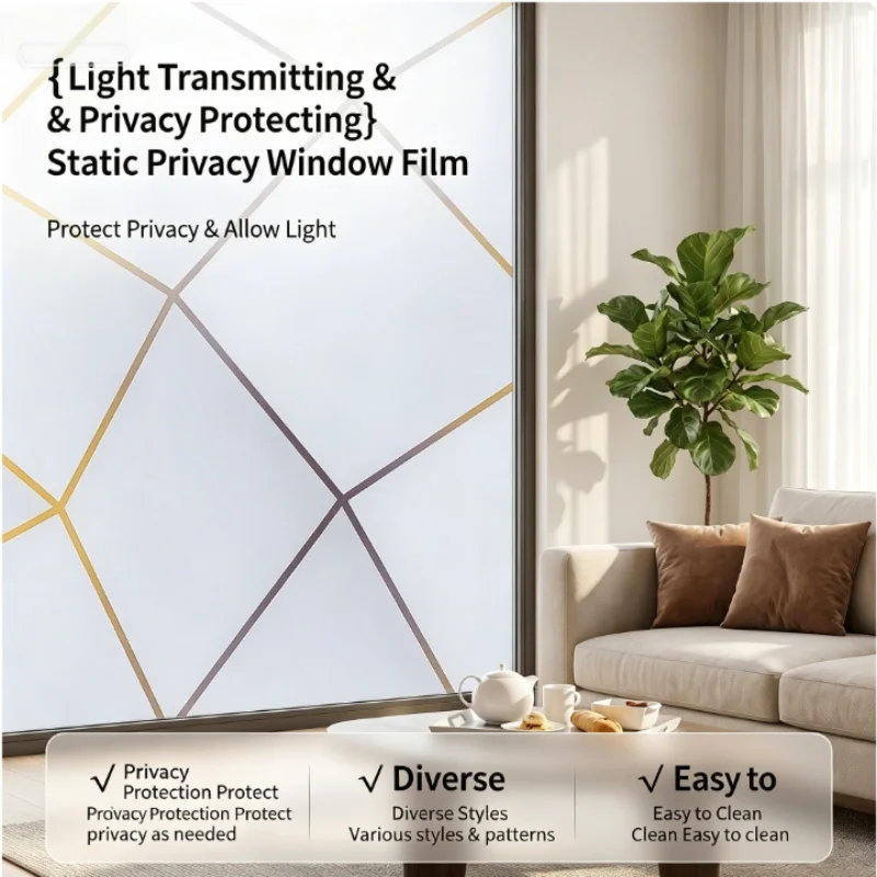Decorative Stained Glass Window Privacy Film, Self Adhesive Film Window  Sun Blocking Vinyl Covering for Home