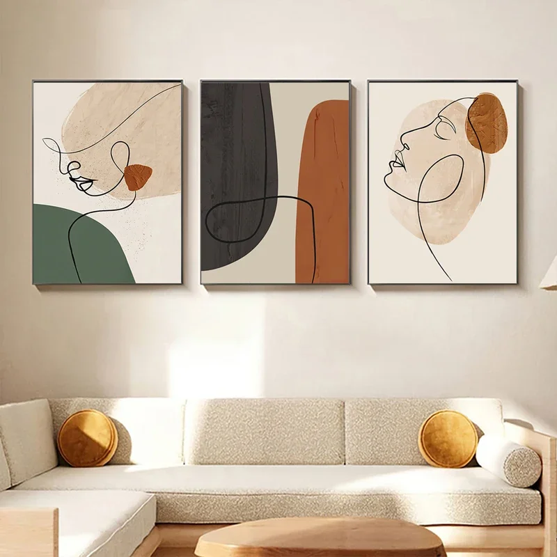 Abstract Geometric Poster Matisse Face Line Canvas Painting Nordic Modern Living Room Wall Art Print Picture for Home Decor