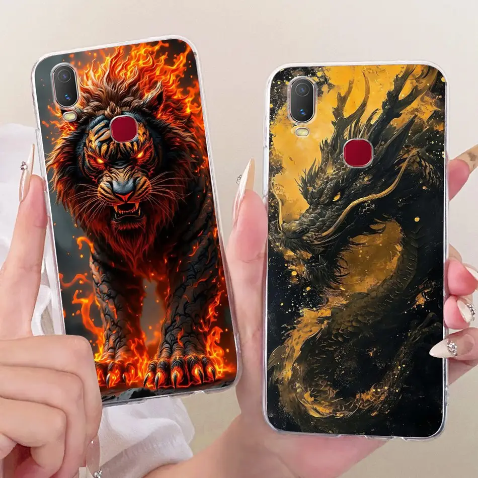 ل Vivo Y11 Y12i 1906 1906_20 كول التنين النمر نمط جراب هاتف ل Vivo 1906 Y11 (2019) لينة سيليكون بولي يوريثان حالات مصدات #1
