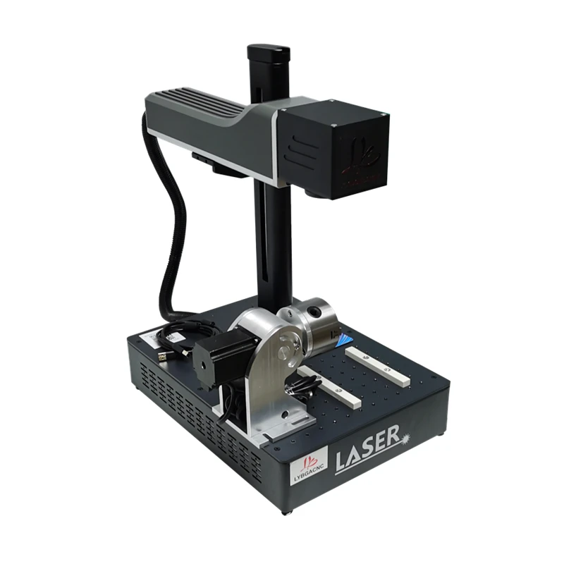 Fiber  50W Marking Machine Disassembled All In One Galvo Scanner Align System Optical Nameplate Engraver with Rotary Axis