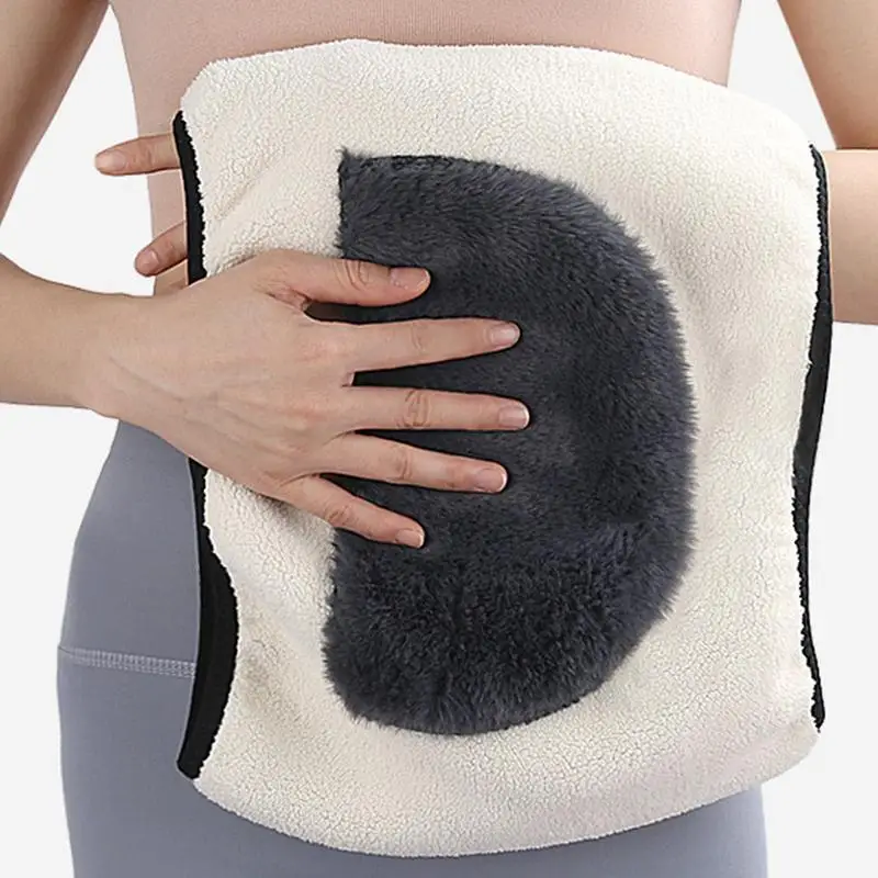 Belly Warmer Wrap Full Fleece Warm Waist Belt For Men Double Layer Winter Protector Thicken Imitation Lambskin And Rabbit Wool