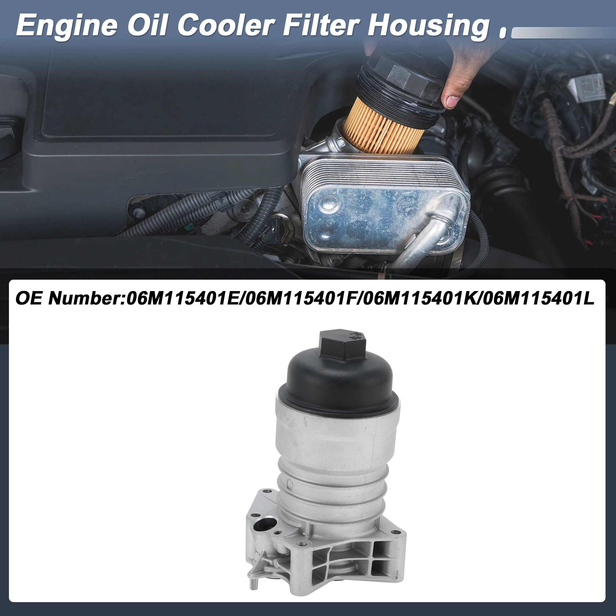 

X Autohaux Engine Oil Filter Housing for Audi A6 Quattro 19-22 V6 3.0L No.06M115401E 1 Set