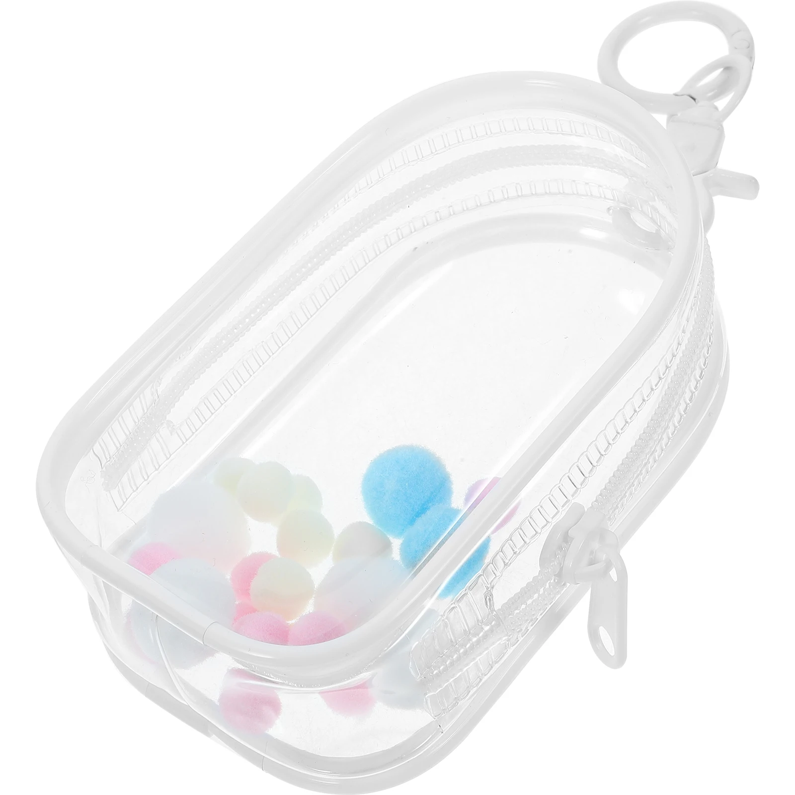 

Transparent Storage Bag Clear PVC Mini Hanging Bag with Buckle Portable Display Pouch Trinket Zipperdoll bag