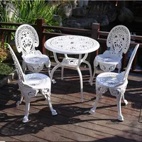 Outdoor Garden Furniture Sets creative cast aluminum table and chair Outdoor leisure courtyard waterproof iron table and chair