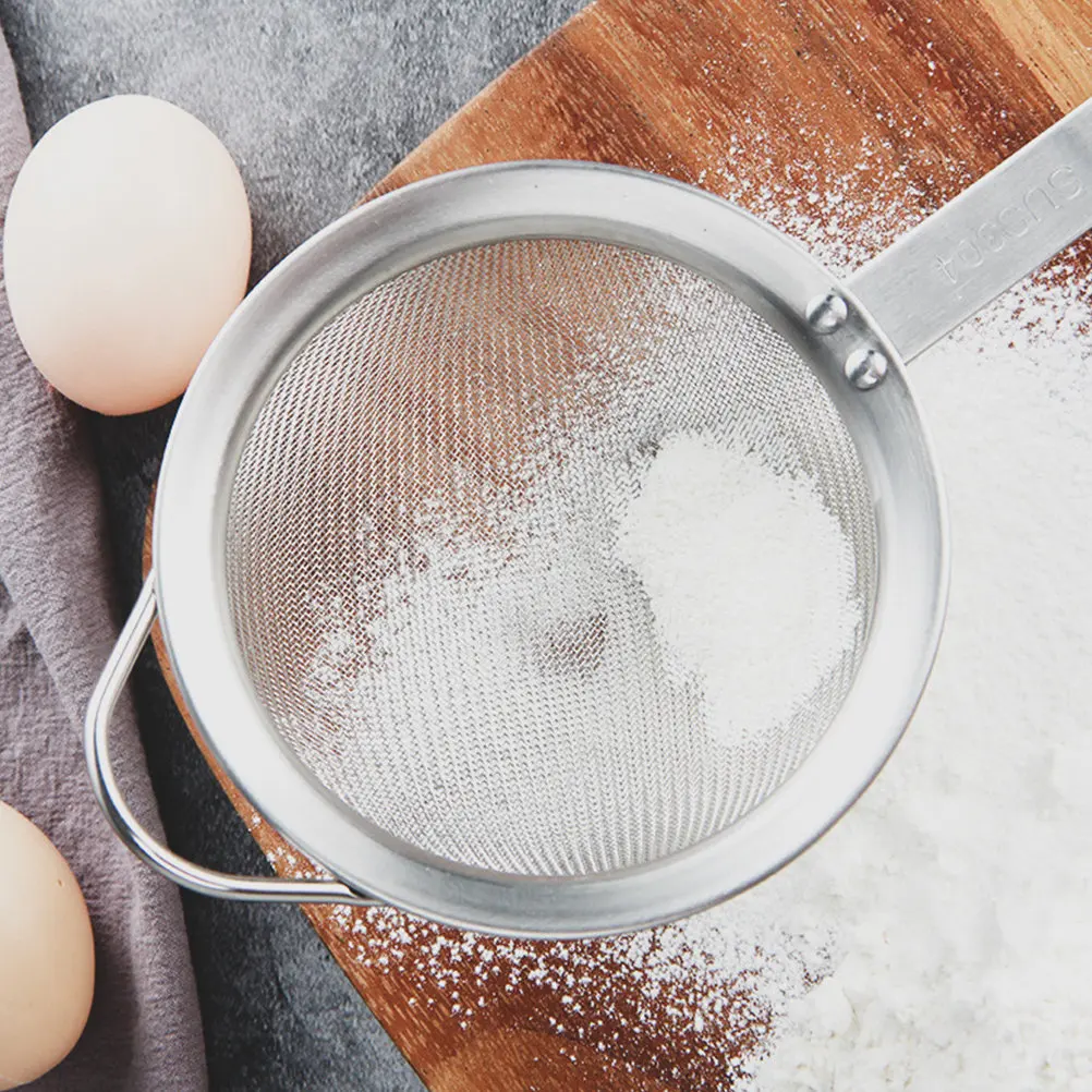 Professional 304 Stainless Steel Filter Spoon with Fine 60 Mesh for Kitchen Straining Frying Oil Fried Food Colander Mesh