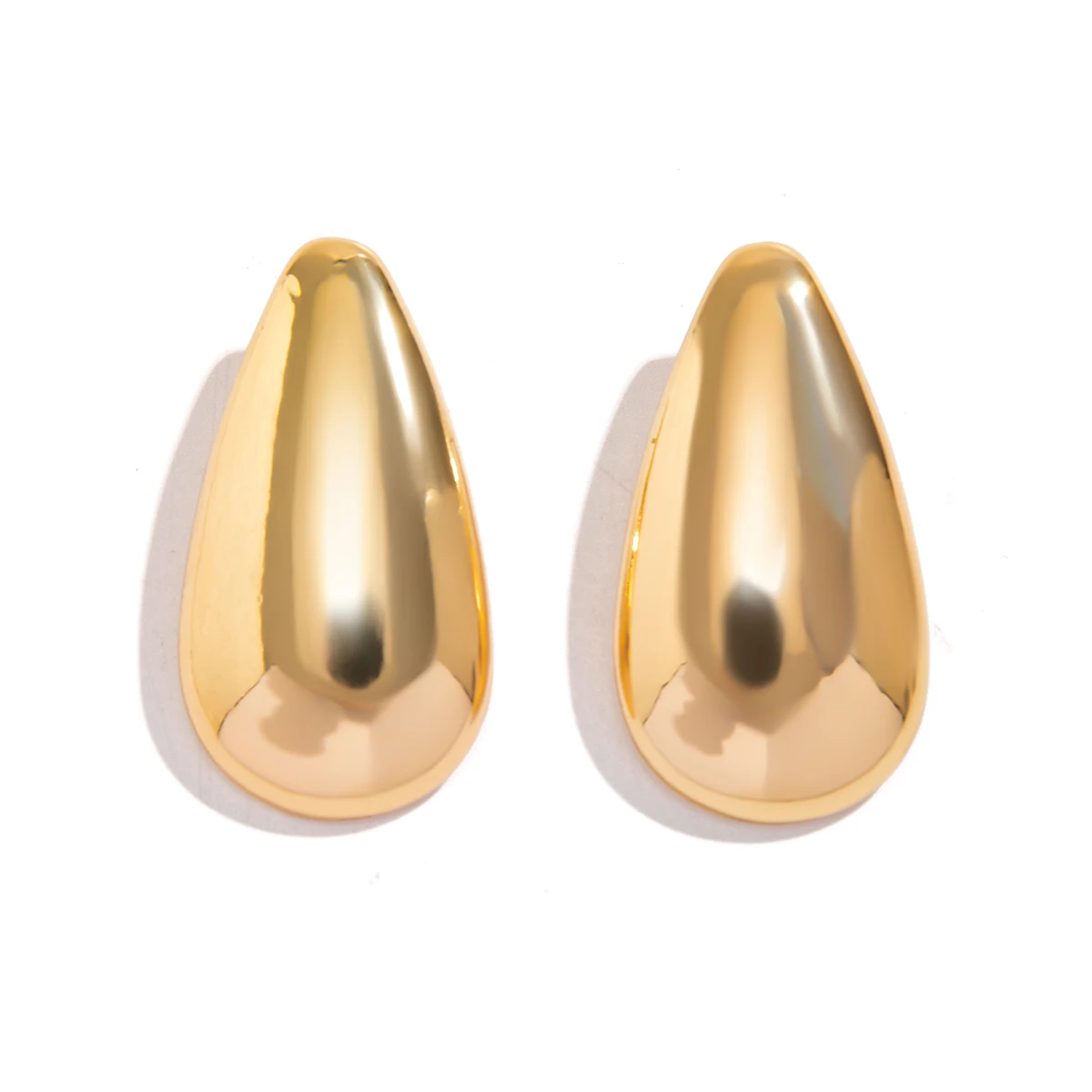 Exaggerated Gold Color Big Chunky Water Drop Dome Stud Earrings Women 2024 Trend Vintage Piercing Earrings Jewelry Accessories