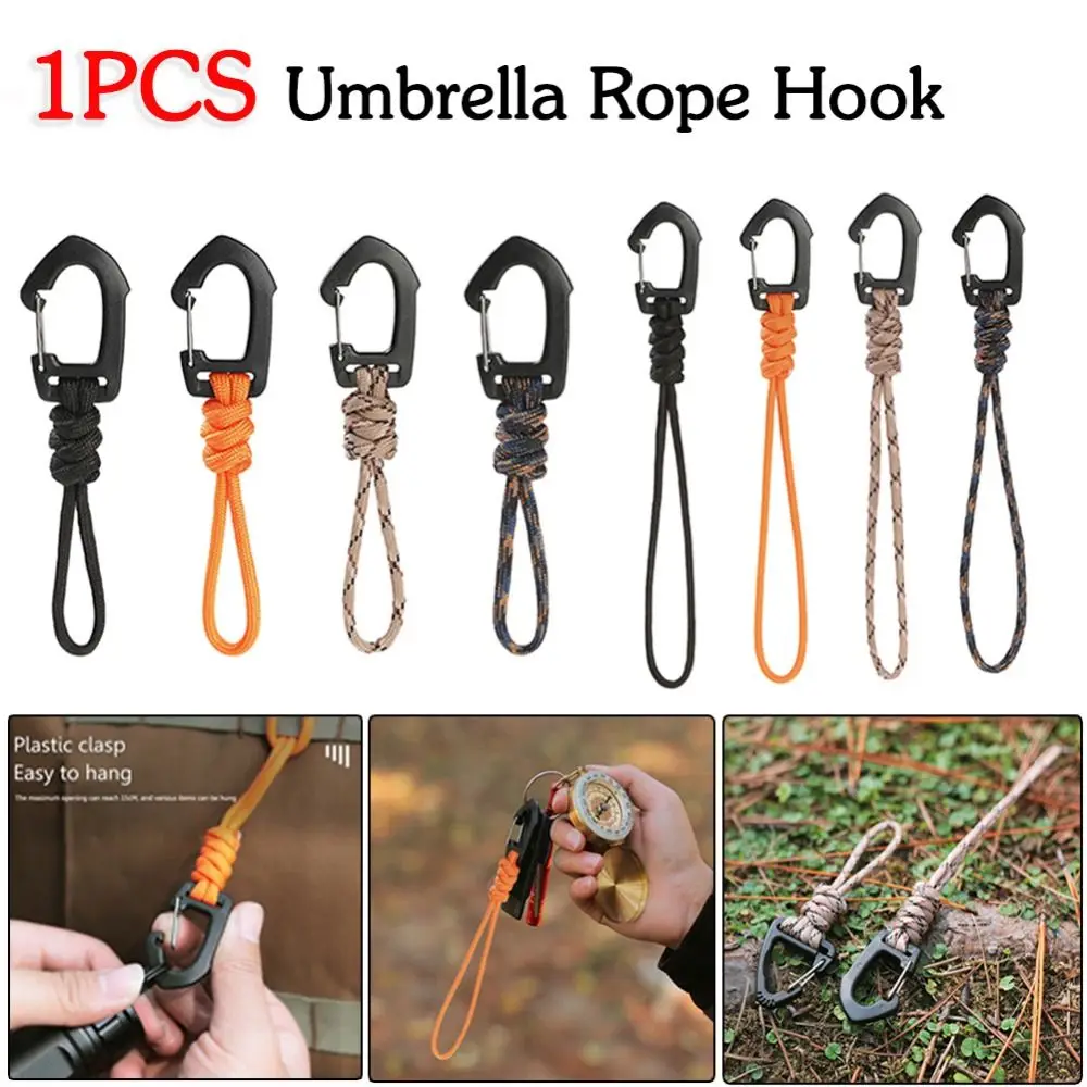1Pcs Key Ring Umbrella Rope Hook Keychain Flashlight Small Tool Outdoor Camping Key Lanyard Sports Accessories 7-core Braid Rope